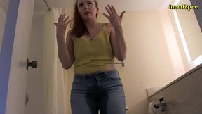 lizzy lamb pissing her tight jeans omorashi wetting
