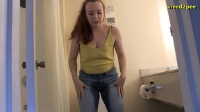 lizzy lamb pissing her tight jeans omorashi wetting