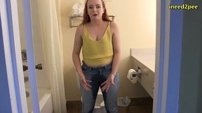 lizzy lamb pissing her tight jeans omorashi wetting