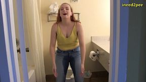 lizzy lamb pissing her tight jeans omorashi wetting