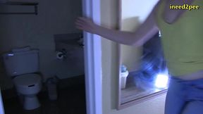 lizzy lamb pissing her tight jeans omorashi wetting