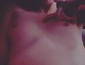 Pale skinny small nympho plays with titties