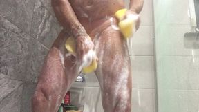 soapy sponge shower