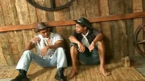 Workers at the ranch are having sex in the barn