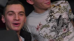 French gang bang in a bus, part 3