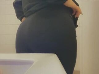 nearly caught playing with my booty at the gym