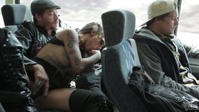 Filthy hot blowjob inside a bus from Bonnie Rotten