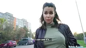 Outdoor Agent Super Dark Haired With Fantastic Titted Fucks A Stranger