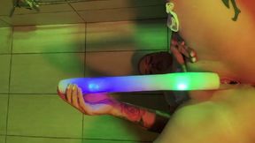 Anna Rain Stuffs a Glowing Rod Deep in Her Pussy – Futuristic Solo Insertion