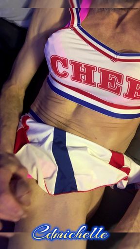Cdmichelle Wearing Sexy Cheerleader Outfit While Jamming Music