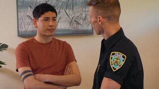 The policeman has a unique technique of interrogation