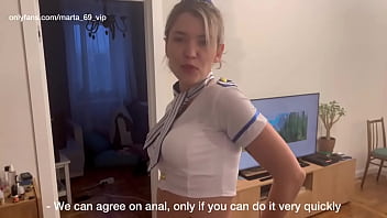 Divorced man seduces pretty stewardess neighbor