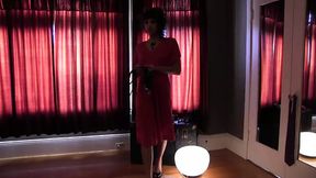 Slender chestnut-haired slut gets dominated and fucked with a toy