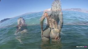 two hot sluts suck and fuck on public beach pov - molly pills ft. karter foxx - all natural amateur babes naughty outdoor threesome 1080p hd