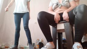 My girlfriends got so turned on by the 18+ movie that they started masturbating and cumming in front of me