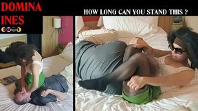 NAUGHTY ARAB BRAT counts how long HER SLAVE CAN RESIST TO SMOTHERING ACTION (HD)