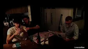 Exhibitionist gay couple in front of real StepGrandpa (old young)