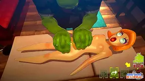 Big-Titted Anime Babe Breaks Out of Jail for Raw, Deep-Throated Blowjob Action