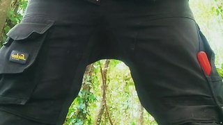 Pissing and cumming in the trees