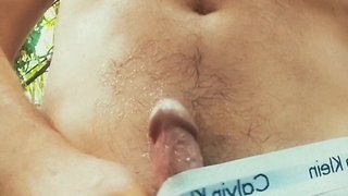Pissing and cumming in the trees