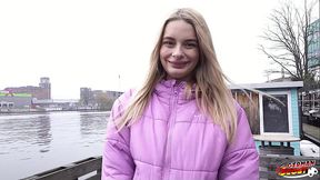 GERMAN SCOUT - Big natural Saggy Tits Nurse Naomi Love talk to Pick Up Casting Fuck