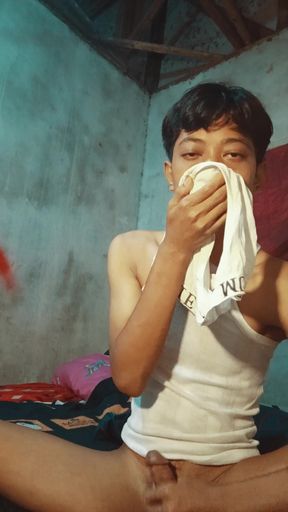 Asian Masturbating Pumps Milky Liquid Out Of Her Penis