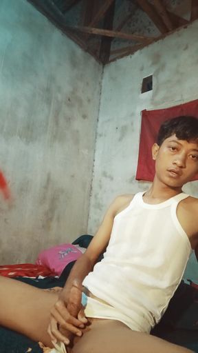 Asian Masturbating Pumps Milky Liquid Out Of Her Penis