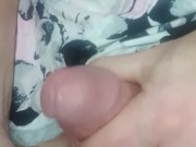 feeding my cock with beads with cum shot