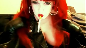 goth redhead smoking