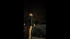 Sissy Walks Outdoors in Her Sexy Outfit