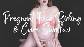 Pregnant Face Riding & Cum Swallow - A pregnant sex scene featuring Real Couple, Pregnancy, Belly Fetish, Pussy Eating, Blow job, and Cum Swallow ft MILF Sassypantz