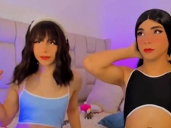 Horny Tranny slut riding shemale cock