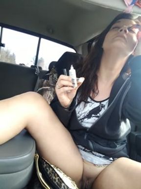 pussy out in public for car ride