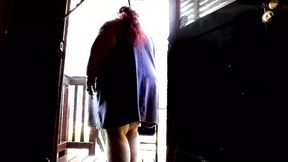 Showering in the water hose  pt 1
