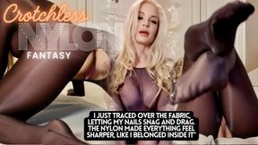 Solo: Nylon Crotchless Bodysuit Makes Me Cum