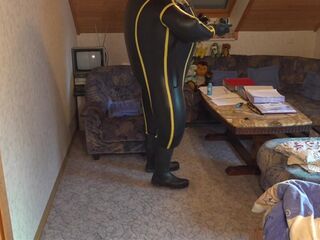 Cyborg Enormous Rubber Bodysuit Inflation