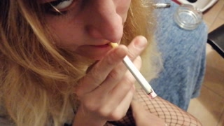 SMOKING, FLASHING AND BLOWING SMOKE IN DICK