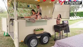 Thick Latina OLDER WOMAN takes it balls-deep in the behind while standing from behind.
