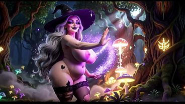 Curvy Mature Witch Gives Blowjob In Enchanted Forest Then Has Hardcore Sex On Moss (AI generated)