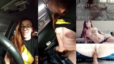 Pale redhead rubs clit raw in risky parking garage
