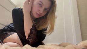 Teasing with Striptease and Suck so Big Dildo