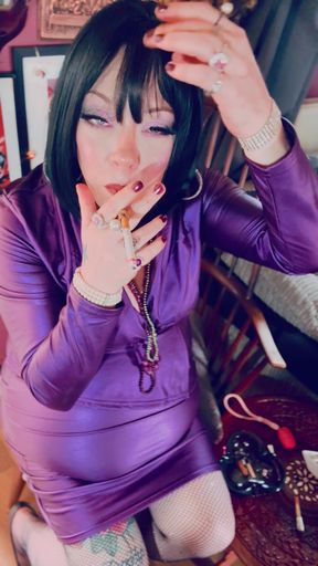 A Deliciously Glam Tina Snua Lights Up A Cigarette In A Holder With A Match - Smoking smoker Smokes