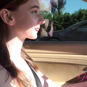 Melanie Marie on a roadtrip tits out then back at the room for a massage POV