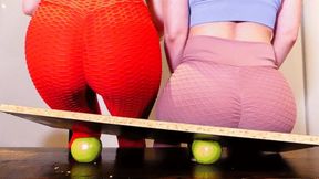 Giantess Fruit ButtCrush - Mistress Corinne And Princess Kitti (HD1080p)