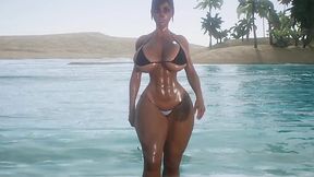 Big Tits Paradise Island Threesome With Hot Bodies In Full 3D