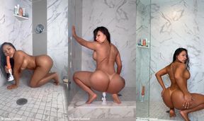 brandy salazar hot and wet latina bounces her fat ass on a dildo in the shower porn video