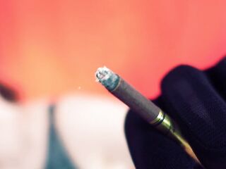 Smokin' JOI stroke instruction - fetish mother I'd like to fuck smoke in underware, wearing gloves.