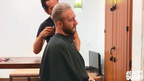REALITY DUDES - Aitor Fornik Gives A Haircut To His Boyfriend Manuel Scalco Before Kneeling Down And Sucking His Cock