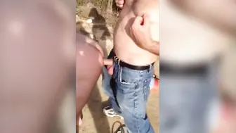 Silver Daddy Barebacks Young Stud Outdoors