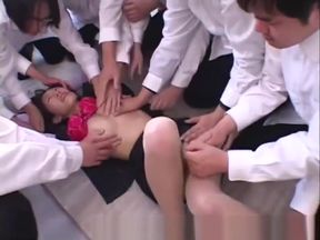 Japanese Teacher degraded and Cum covered by her Students in Class